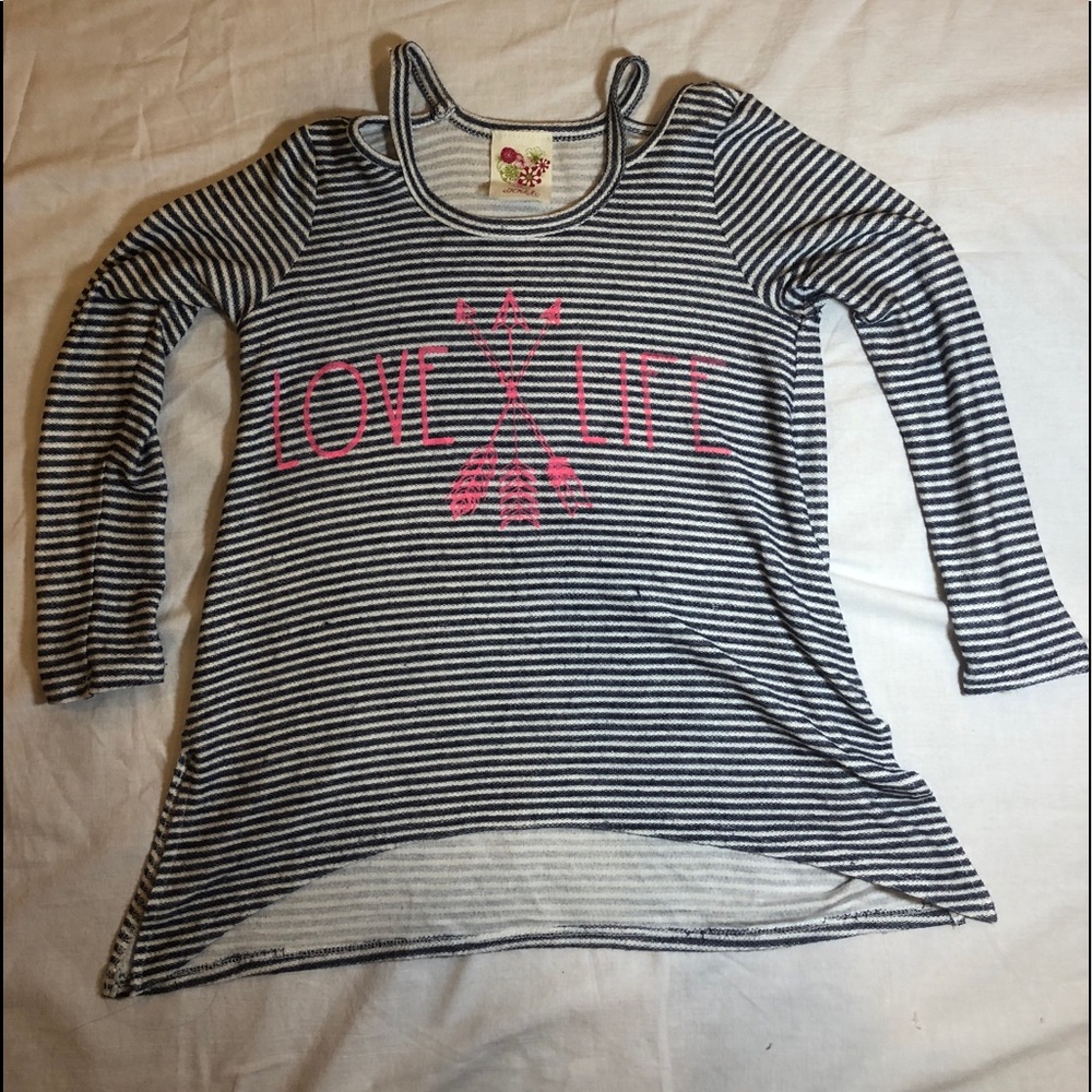 Girls long sleeve striped long sleeve shirt
